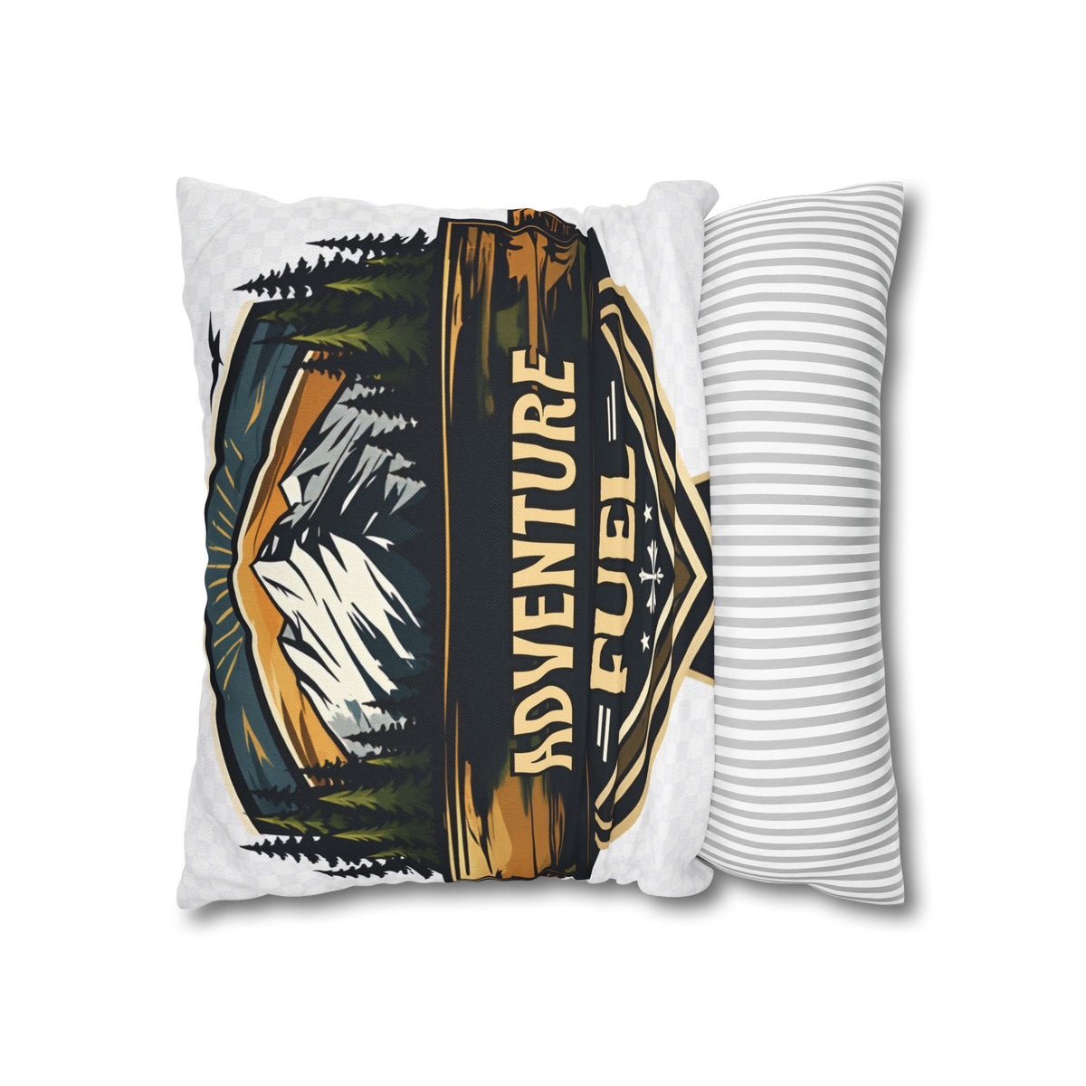 Adventure Fuel Pillowcase — Outdoor Mountain Graphic Square Throw Pillow
