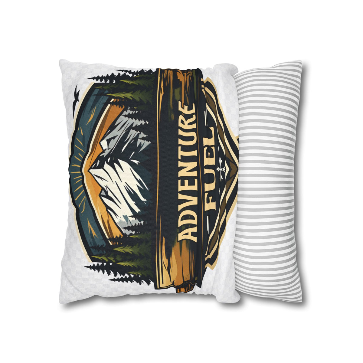 Adventure Fuel Pillowcase — Outdoor Mountain Graphic Square Throw Pillow