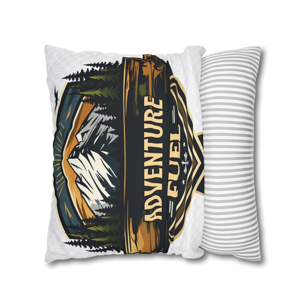 Adventure Fuel Pillowcase — Outdoor Mountain Graphic Square Throw Pillow