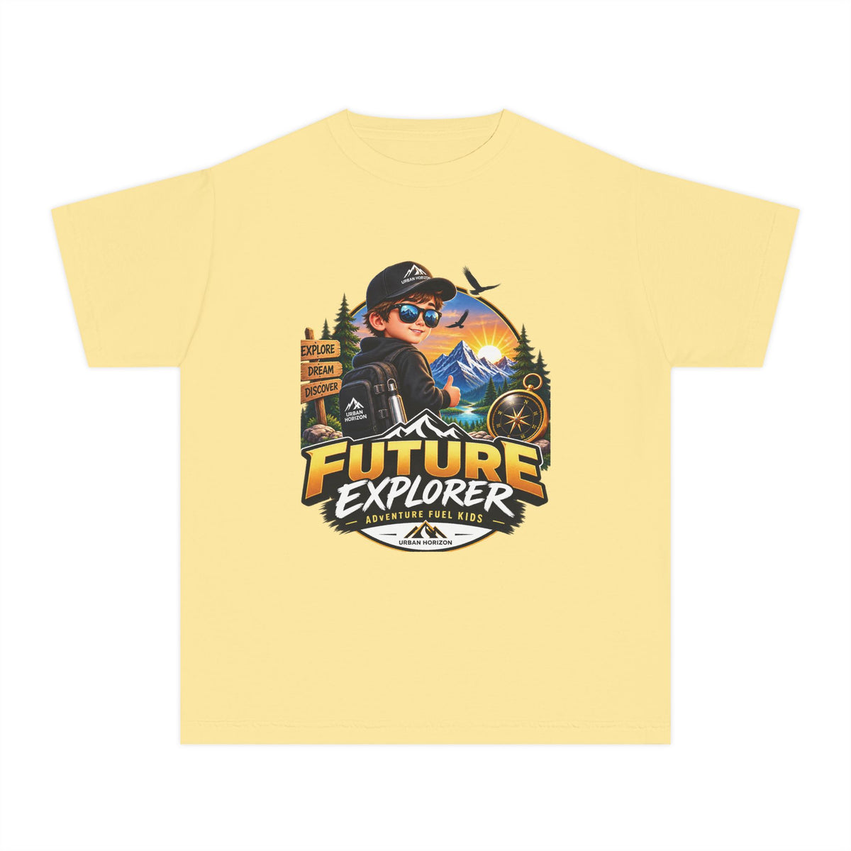Youth Tee — "Future Explorer" Adventure Kids Graphic Shirt
