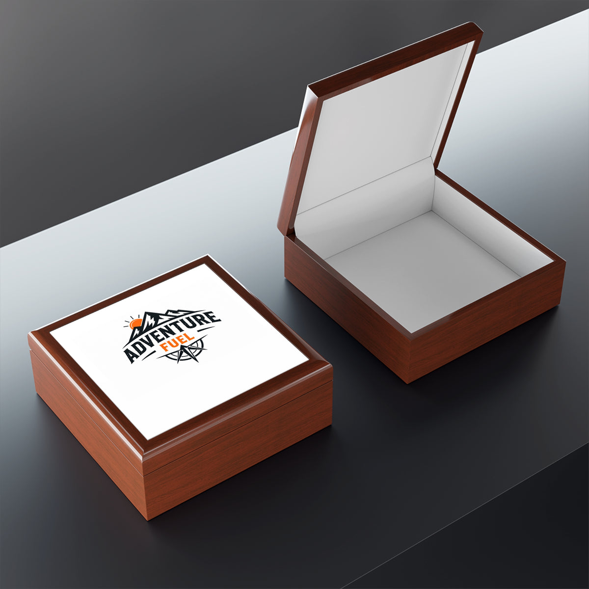 Adventure Fuel Jewelry Box — Mountain Compass Keepsake Box