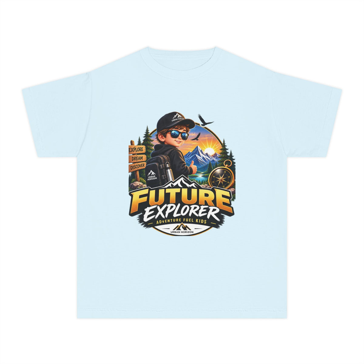 Youth Tee — "Future Explorer" Adventure Kids Graphic Shirt