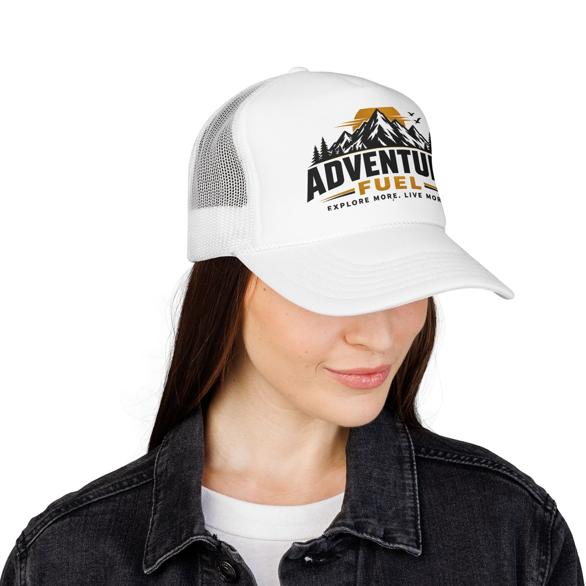 Adventure Fuel Trucker Hat — Explore More Live More Foam Cap