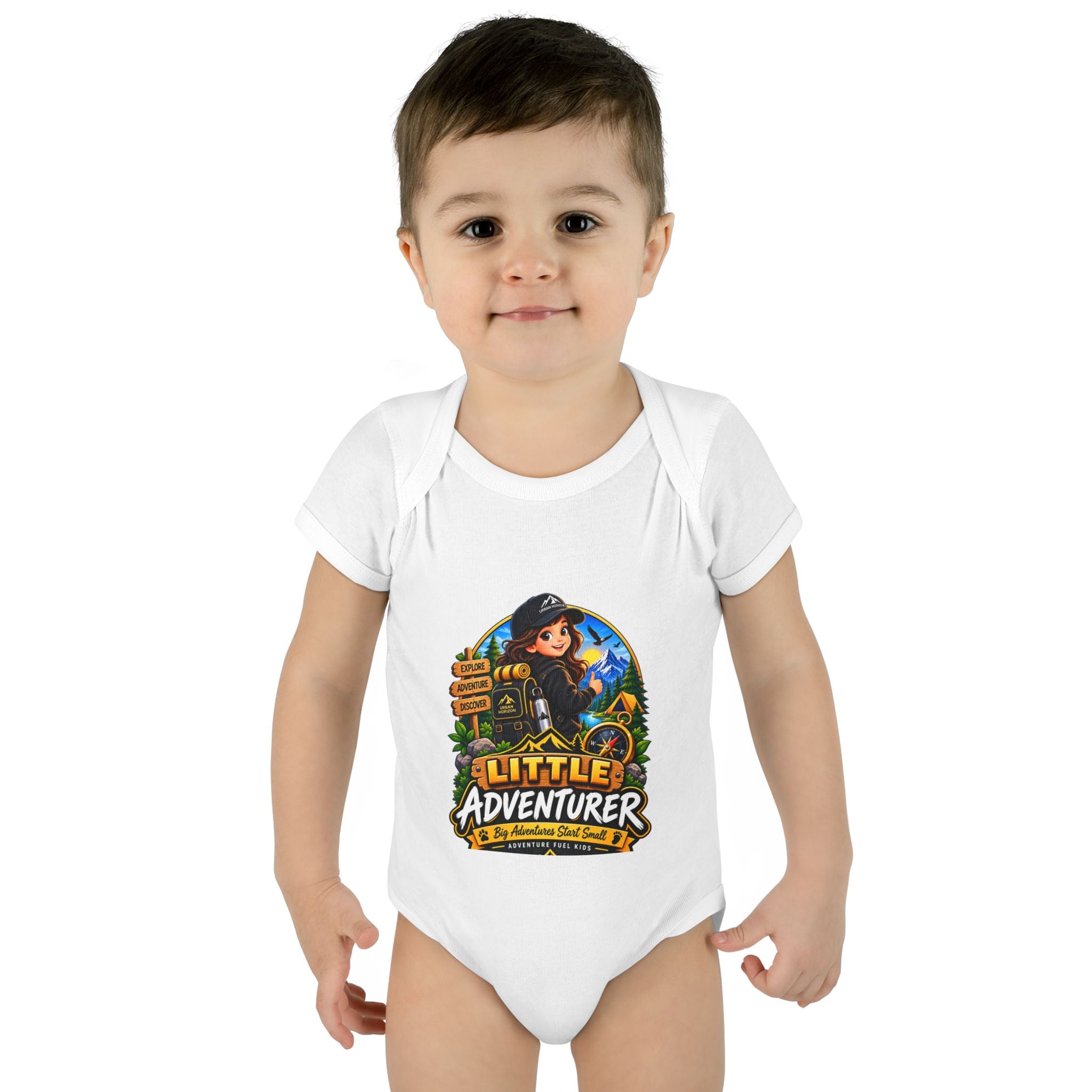 Little Adventurer Baby Bodysuit — Infant Explorer Graphic Onesie
