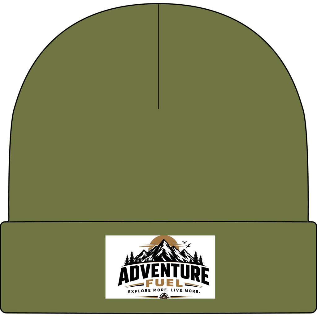 Adventure Fuel Cuff Beanie — Mountain Logo Knit Hat