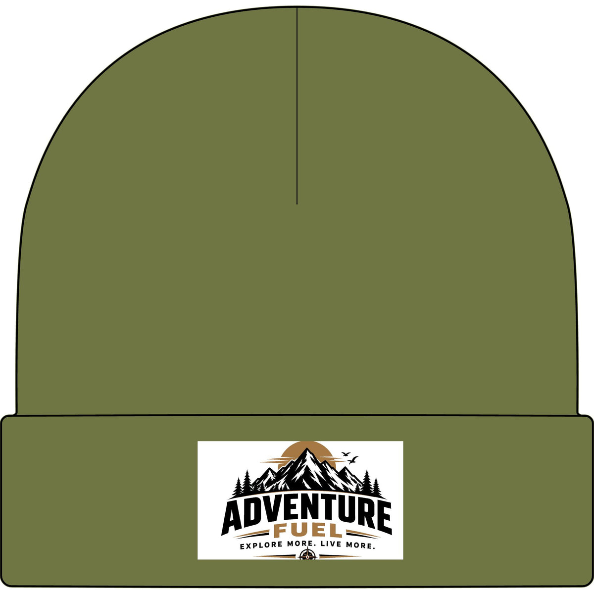 Adventure Fuel Cuff Beanie — Mountain Logo Knit Hat