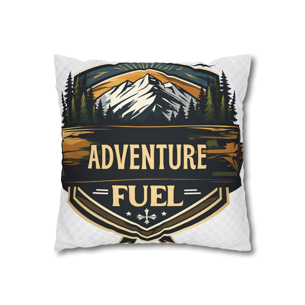 Adventure Fuel Pillowcase — Outdoor Mountain Graphic Square Throw Pillow