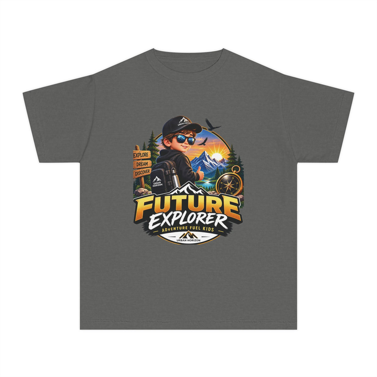 Youth Tee — "Future Explorer" Adventure Kids Graphic Shirt