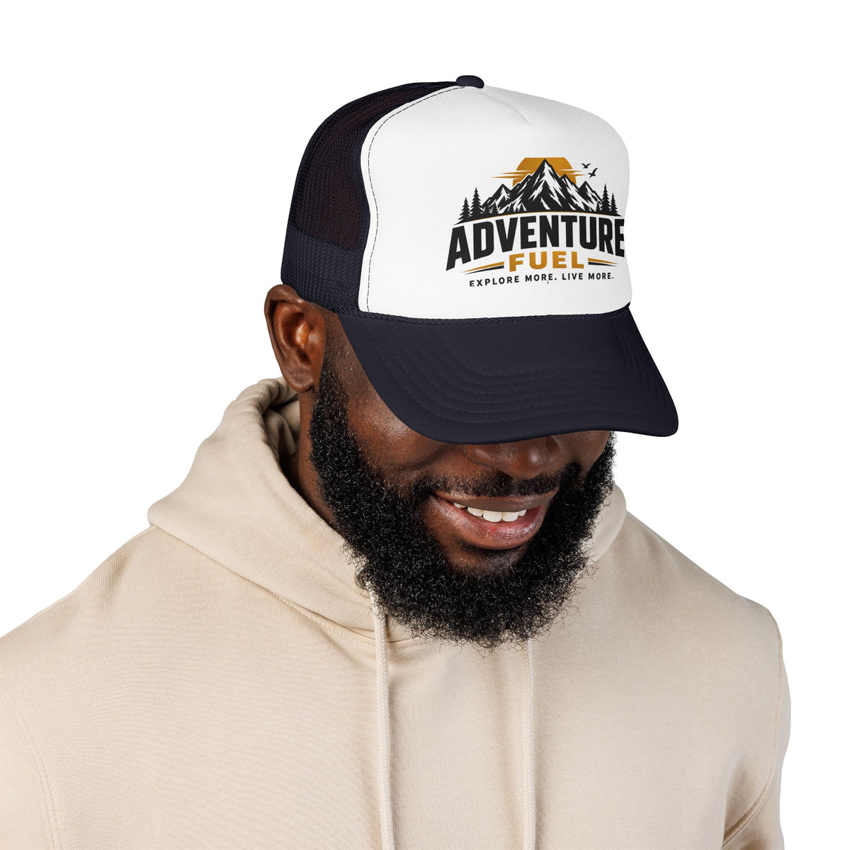 Adventure Fuel Trucker Hat — Explore More Live More Foam Cap