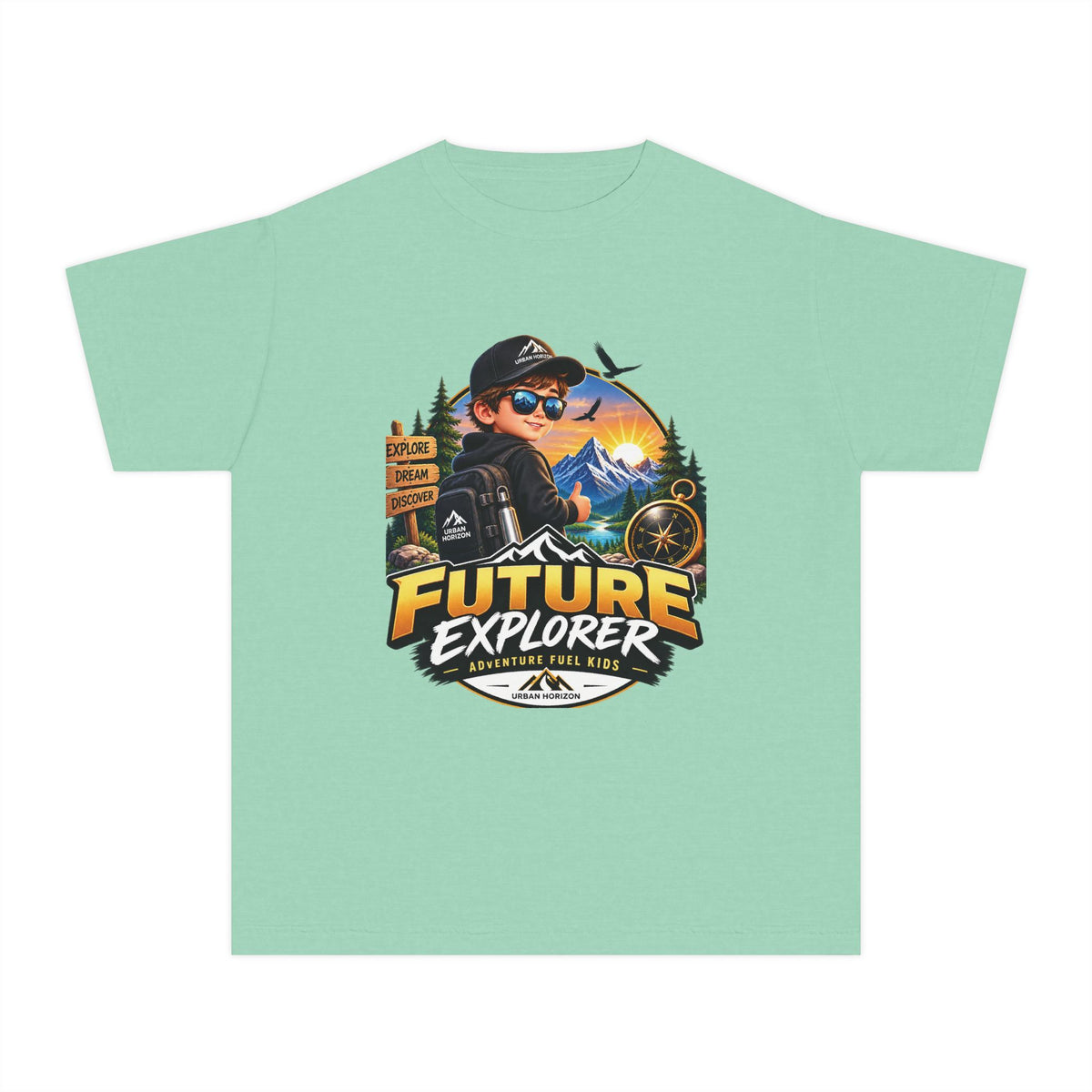Youth Tee — "Future Explorer" Adventure Kids Graphic Shirt