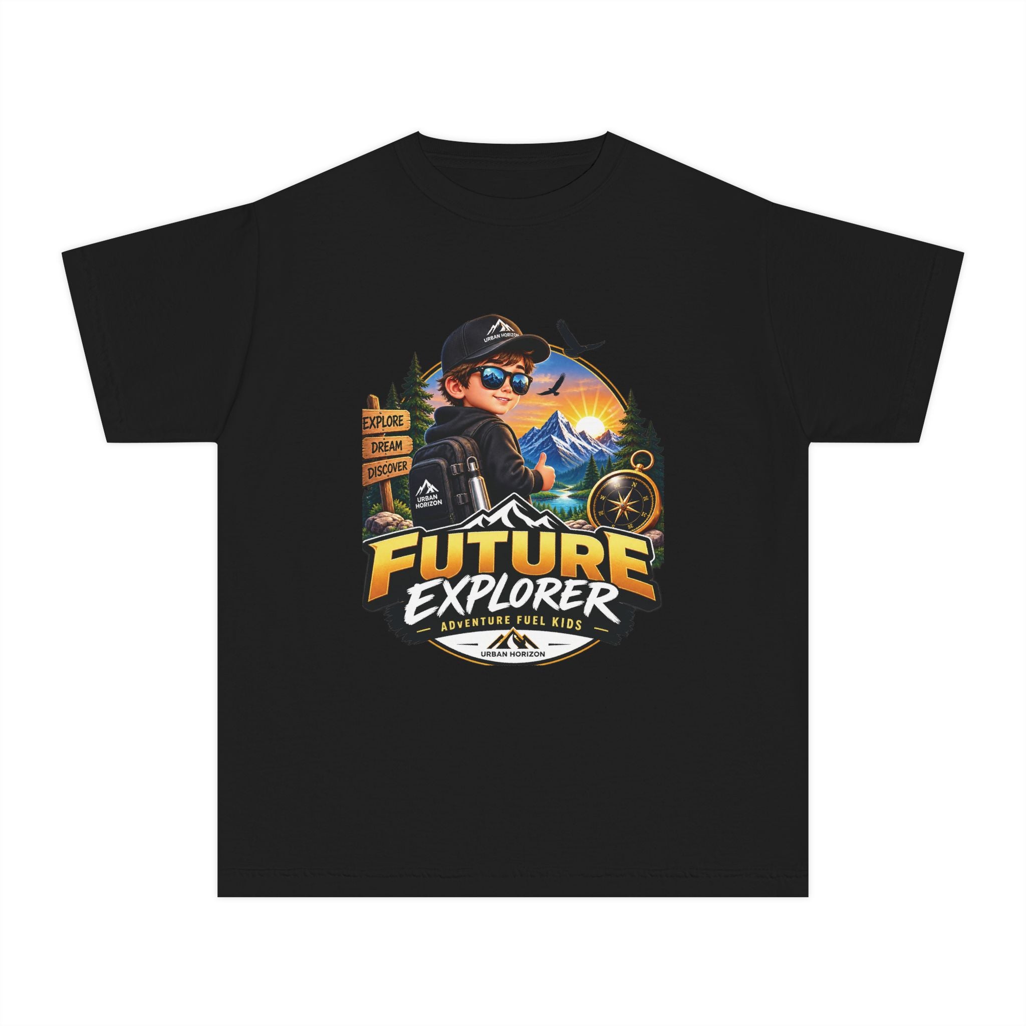 Youth Tee — "Future Explorer" Adventure Kids Graphic Shirt