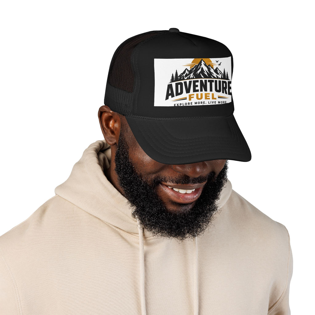 Adventure Fuel Trucker Hat — Explore More Live More Foam Cap