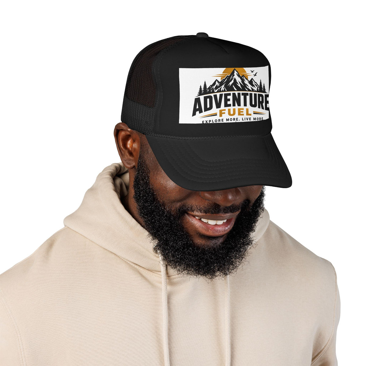 Adventure Fuel Trucker Hat — Explore More Live More Foam Cap