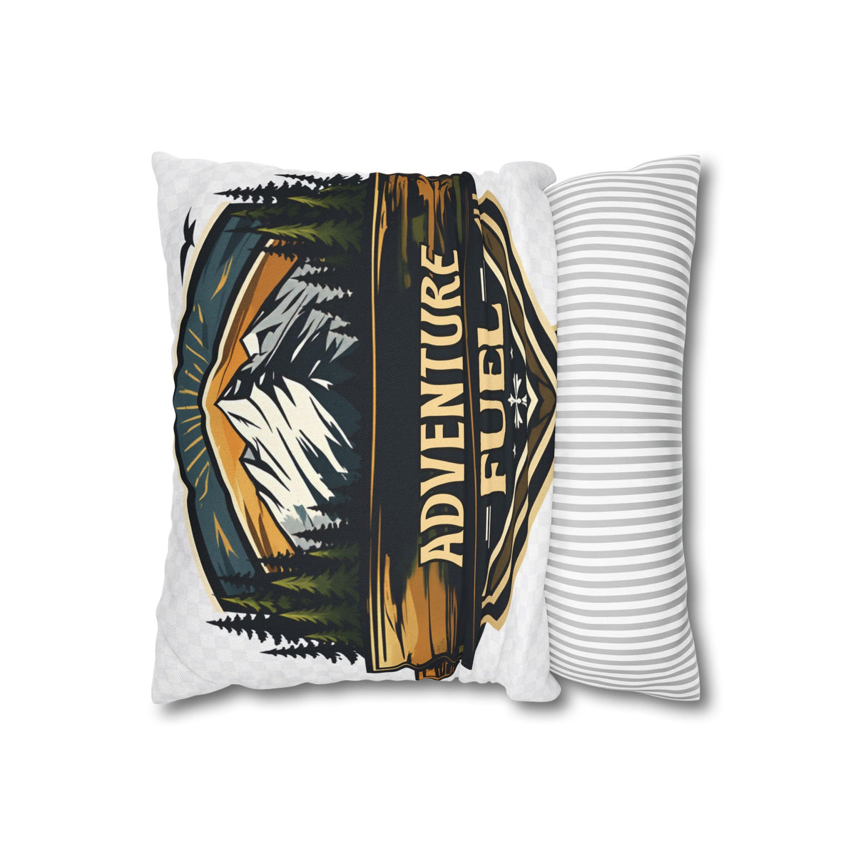 Adventure Fuel Pillowcase — Outdoor Mountain Graphic Square Throw Pillow