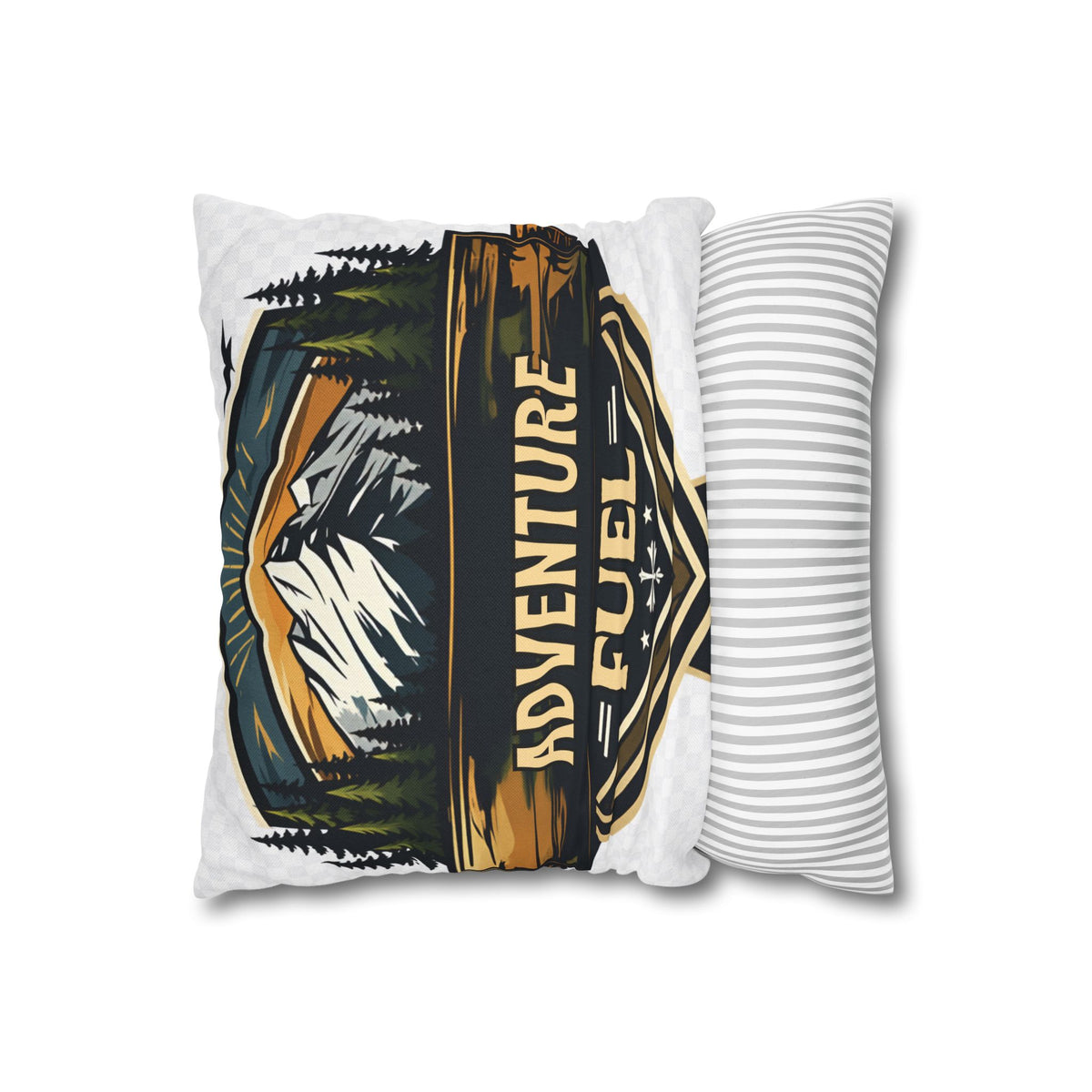 Adventure Fuel Pillowcase — Outdoor Mountain Graphic Square Throw Pillow