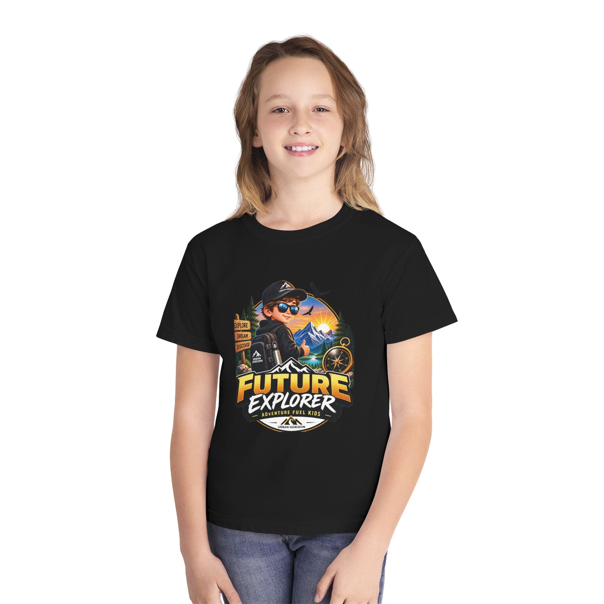 Youth Tee — "Future Explorer" Adventure Kids Graphic Shirt