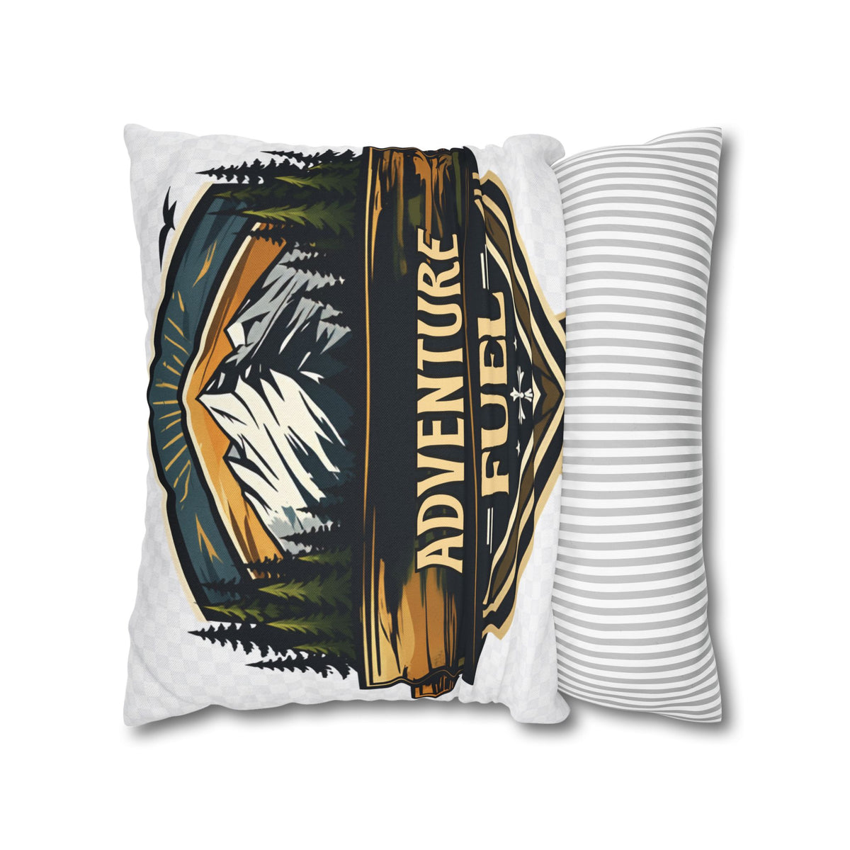 Adventure Fuel Pillowcase — Outdoor Mountain Graphic Square Throw Pillow